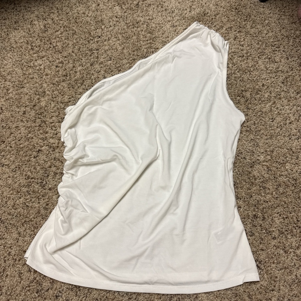 a new day White One-Shoulder Tank Top